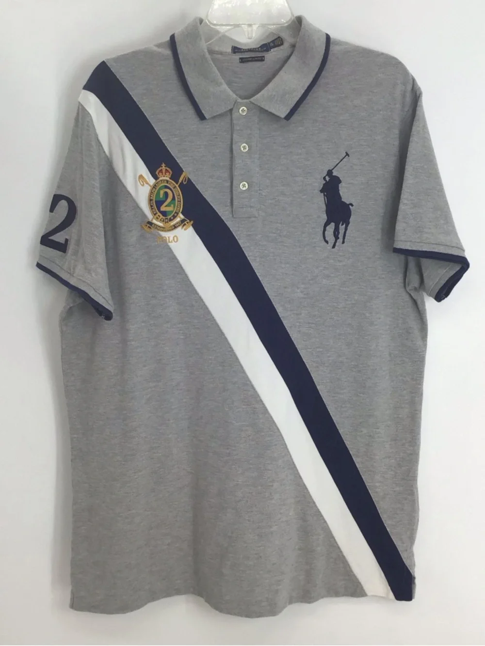Polo Ralph Lauren Big Pony Custom Slim Fit Polo Shirt Embroidery Logo Size XL